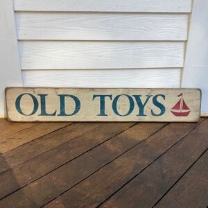 Vintage Old Toys Wooden Sign